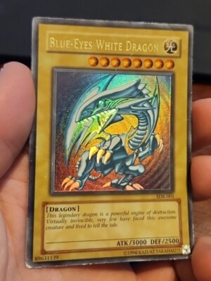 x1 Yugioh Blue-Eyes White Dragon SDK-001 Unlimited Card - Yu-Gi-Oh TCG - HP Cond-image