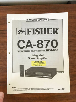Fisher CA-870 Amplifier Service Manual *Original*-image