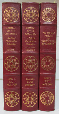 3 Vol Set: Life of Christopher Columbus; Easton Press, Leather 500th anniv.-image