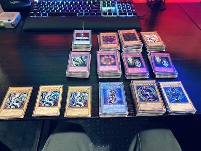 Yugioh 596 Card Lot Holo Cards, Blue Eyes, Dark Magician And Others-image