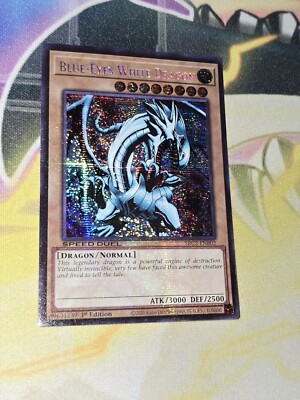 Yugioh Blue-Eyes White Dragon LOB ART SBC2 Speed Duel Prismatic Secret Rare NM-image