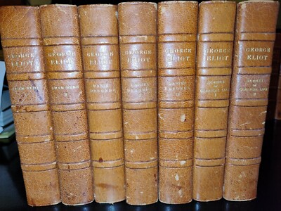 The Works of George Eliot 1878 All 24 Volumes Cabinet Edition Zaehnsdorf Leather-image