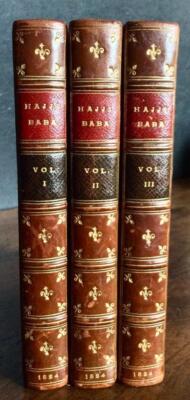 1824 The ADVENTURES Of HAJJI BABA By J J MORIER 3 x Volume Set LEATHER BOUND-image