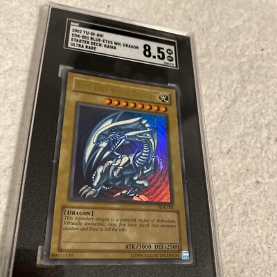 SGC 8.5 Blue Eyes White Dragon SDK-001 Ultra Rare 2002 Yu-Gi-Oh! GREAT SHAPE-image