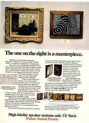 1973 Print Ad Fisher Sound Panels High-fidelity speaker systems only 2 7/8