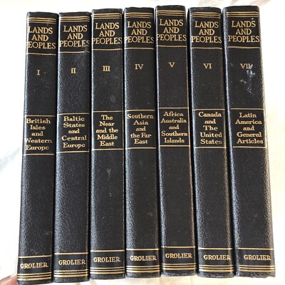 Lands and Peoples The World In Color Complete Set of 7 Grolier Society 1964 Vtg-image