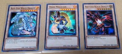 NEW Yugioh Blue-Eyes Red-Eyes Dark Magician Card Set Legendary Collection LC01-image