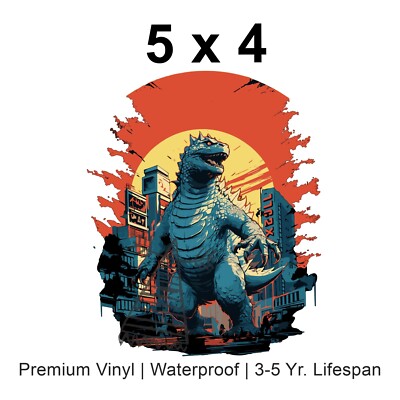 Godzilla Car Peeker Anime Vinyl Sticker Godzilla Mecha Vinyl Sticker Waterproof-image