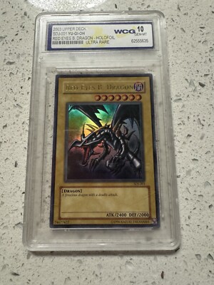 Red-Eyes B Dragon SDJ-001 Ultra Rare 1st Edition YUGIOH WCG 10 GEM-MT 1996-image