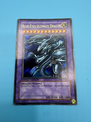 Yugioh! Blue-Eyes Ultimate Dragon JMP-EN005 Secret Holo Rare Limited Edition LP!-image