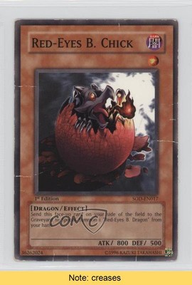 Red-Eyes B Chick 1st Ed. YuGiOh Soul of the Duelist #SOD-EN017 2004 READ 2u3-image