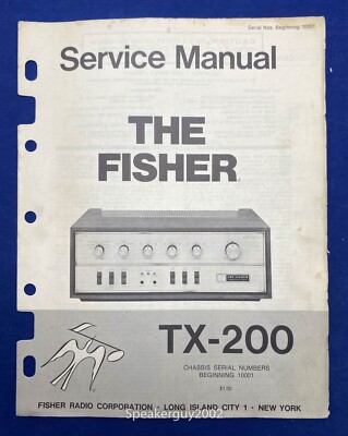 Original Fisher TX-200 Amplifier Service Manual-image