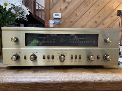 VINTAGE GOLD FACEPLATE Fisher 800B AM FM MPX STEREO TUBE RECEIVER  FULLY TESTED-image