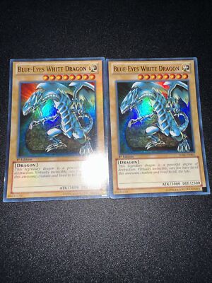 Yu-Gi-Oh! Blue Eyes White Dragon SDBE-EN001 Ultra Rare 1st Edition NM x2-image