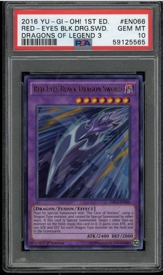 Yu-Gi-Oh! - Red-Eyes Black Dragon Sword -DRL2-EN012 - HOLO PSA 10 POP 1 IN World-image