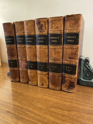 The Works Of Samuel Johnson, 1825, 6 Vol Set Antique Books, Cool Inscription!-image