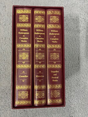 William Shakespeare Complete Works Original Texts 3 Book Box Set 1987, Hardcover-image