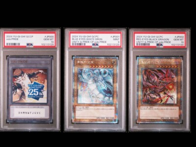 PSA 10 & 9 Yu-Gi-Oh! Side:Pride Blue Eyes JP001 Red Eyes JP002 Kaiba Token Set-image