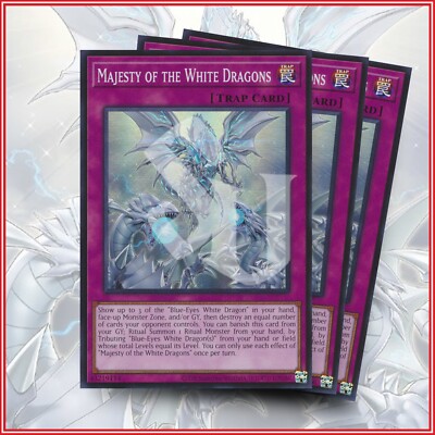 YuGiOh Majesty of the White Dragon x3 Super Rare Blue-Eyes White Destiny SDWD-image