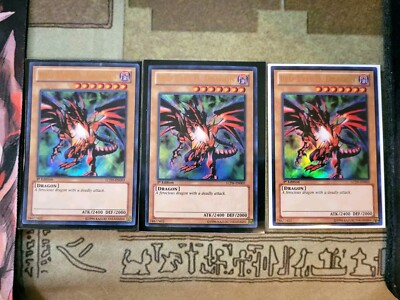 YUGIOH TCG 3X RED-EYES B. DRAGON LCJW-EN003 ULTRA 1ST EDITION ALT ART-image