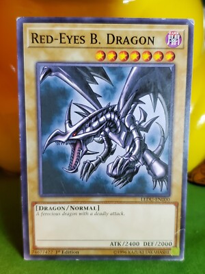 1st Edition Red Eyes Black Dragon Original 1996 Yugioh Card ,YUGI OH YEA!!!!!-image