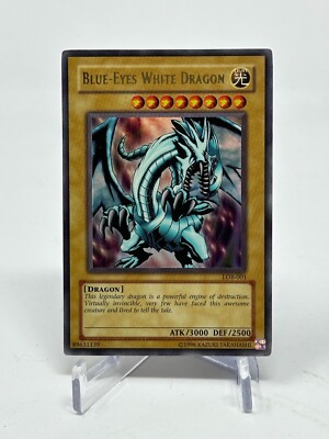 Yu-Gi-Oh Legend Blue Eyes Blue Eyes White Dragon Unlimited Ultra Rare LOB-001 MP-image