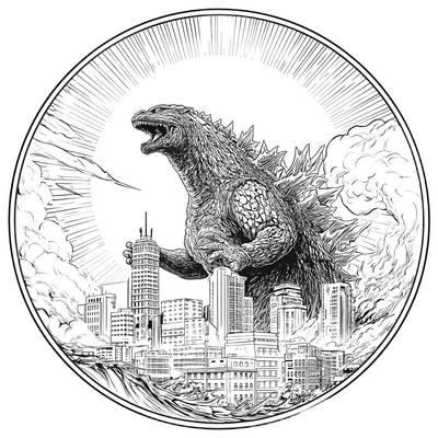 Godzilla Emblem Vinyl Car Decal Sticker – Waterproof & UV-Resistant-image