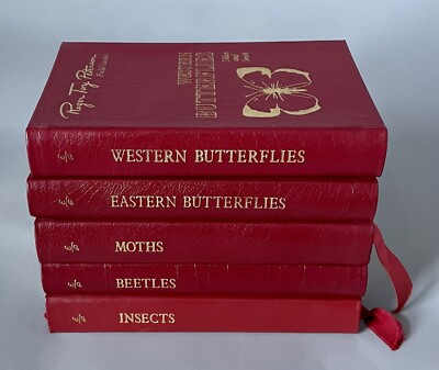 Lot of 5 Roger Tory Peterson Field Guides — Leather Bound Easton Press — Insects-image