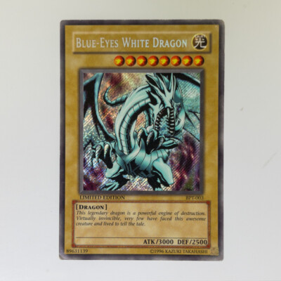 Yu-Gi-Oh Card - BPT-003 - BLUE EYES WHITE DRAGON (secret rare holo) *Played*-image