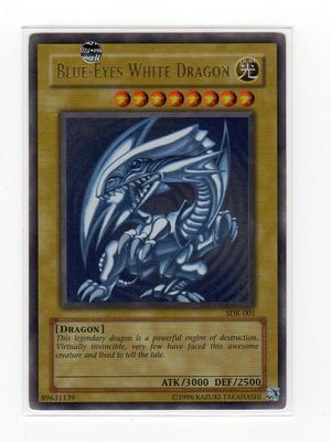 *** BLUE-EYES WHITE DRAGON *** ORIGINAL ULTRA SDK-001 (HEAVILY PLAYED) YUGIOH!-image