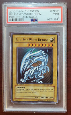 Yugioh! Blue-Eyes White Dragon DPKB-EN001 Super Rare 1st Edition PSA 9 MINT-image