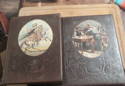 Set of 2 Time Life Old West Series The Cowboys & The Great Chiefs Leatherette HC-image