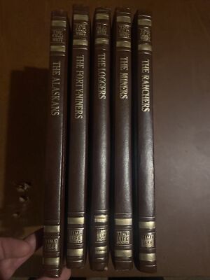 Lot of The Old West Time Life Leatherbound Vintage Books (5-book set) Perfect-image