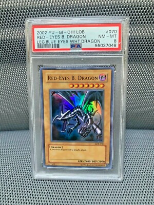 2002 Yugioh Red Eyes B Dragon #070 PSA 8-image