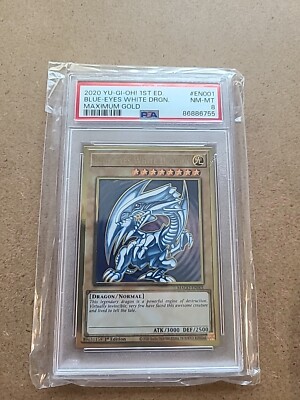 PSA 8 Blue-eyes white Dragon MAGO-EN001 1st Edition Maximum Gold Yugioh-image