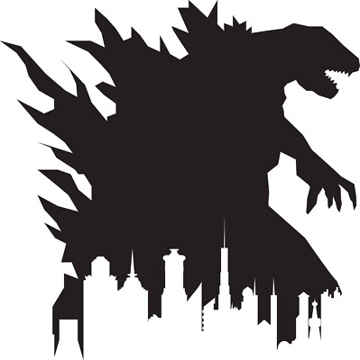 Vinyl Decal-  Godzilla Skyline Kaiju (Pick Size & Color) Car Truck Fits Sticker-image