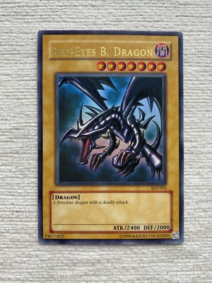 YuGiOh Ultra Rare Red-Eyes Black Dragon - Unlimited (SDJ-001) [Mint Condition]-image