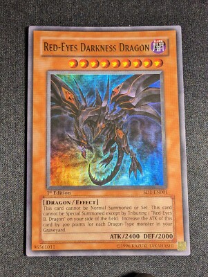 Yu-Gi-Oh! Red-Eyes Darkness Dragon SD1-EN001 1st Edition Ultra Rare NM-image
