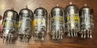 Pair NOS Sylvania 6u8 / 6U8A Audio Vacuum Tubes Ecf82 McIntosh Scott Fisher-image