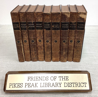 1751 WORKS OF ALEXANDER POPE W/Corrections Additions and Improvements  9 vol set-image