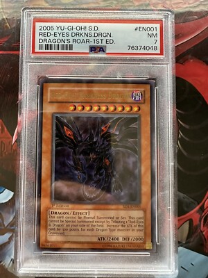 RED-EYES DARKNESS DRAGON SD1-EN001 1ST EDITION ULTRA RARE PSA 7-image