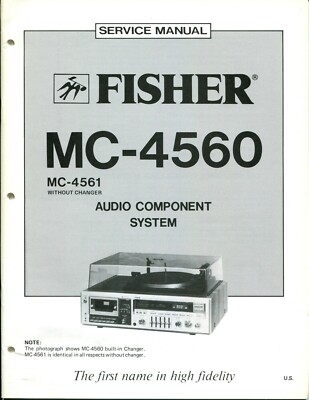 Vintage Fisher Service Manual Audio Component System MC-4560-image