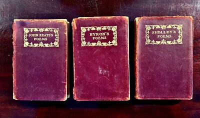 Antique Books  Byron, Keats and Shelley Rare Books 3-Volume Set-image