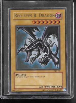 Yugioh! Red-Eyes B. Dragon SDJ-001 Unlimited Ultra Rare Original-image