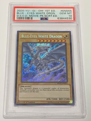 PSA10 GEM MINT BLUE-EYES WHITE DRGN. D.S.O.D. MOVIE PK.SCRT.ED. 2020 YU-GI-OH!-image