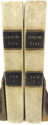 Life of Benvenuto Cellini Italy Art History Sculptor 2 Vol. Leather Set 1806-image