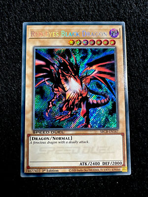 🔥 YUGIOH • RED EYES BLACK DRAGON • SECRET RARE • SBCB-EN167 • 1st • NM 🔥-image