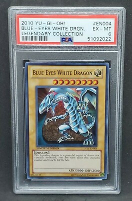 Yugioh PSA 6 EX-MT Blue-Eyes White Dragon LC01-EN004 Ultra Rare Legendary Coll.-image