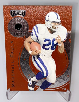 1996 Playoff Leatherbound Football Marshall Faulk #3 Indianapolis Colts-image
