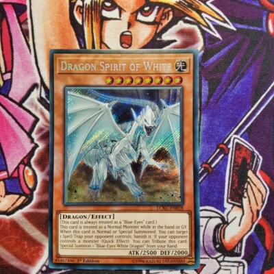 YUGIOH! Dragon Spirit Of White LCKC-EN018 Secret Rare 1st Edition NM BLUE-EYES-image